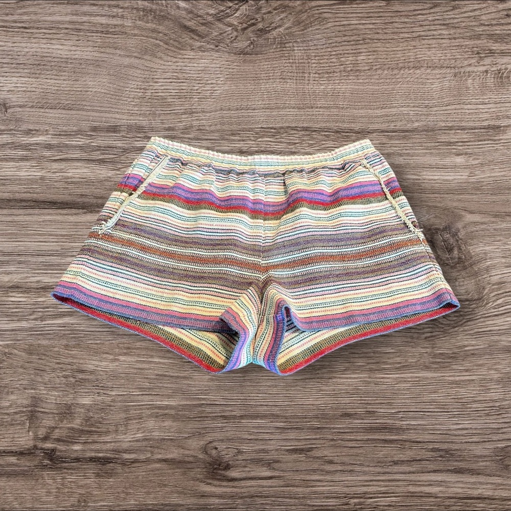 Coreylynncalter Striped Boho Elastic High Waist Shorts Size Medium